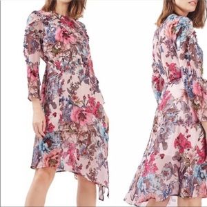 Topshop Asymmetrical Floral Dress